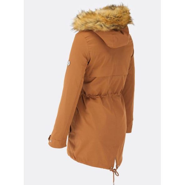 Parka s odopínateľným futrom hnedá
