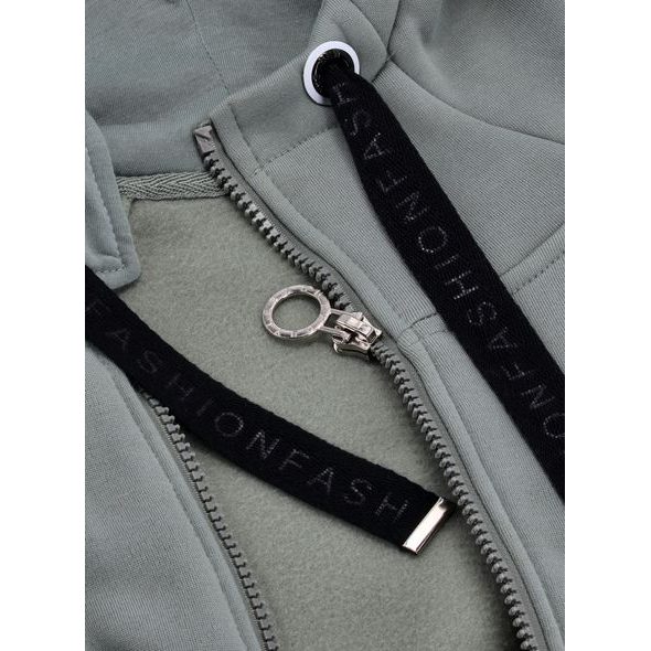 Dámska predĺžená mikina s kapucňou mentolová