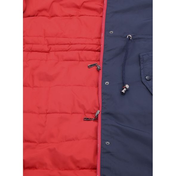 Dámská oboustranná bunda tmavě modro-červená