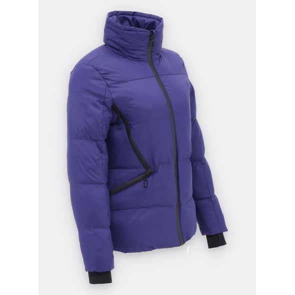 Dámská zimní bunda bez kapuce modrá