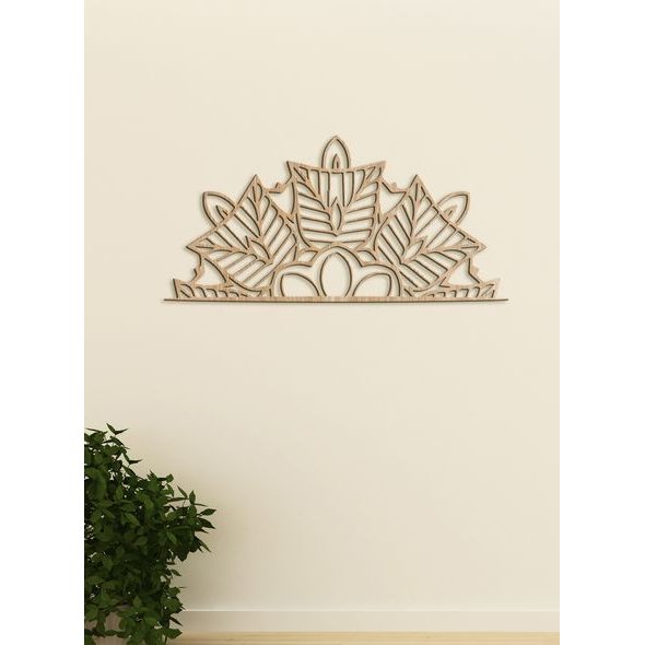 Dřevěná mandala půlkruh Ozdoba