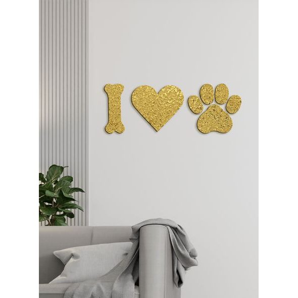 Drevený nápis "I ♥ DOG"