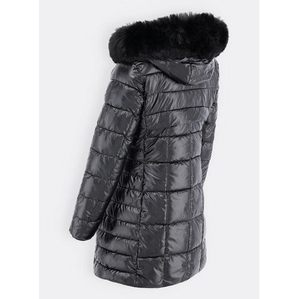 Dámská lesklá prošívaná bunda černá