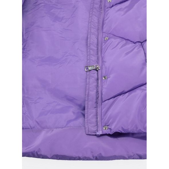Dámská krátká prošívaná bunda fialová