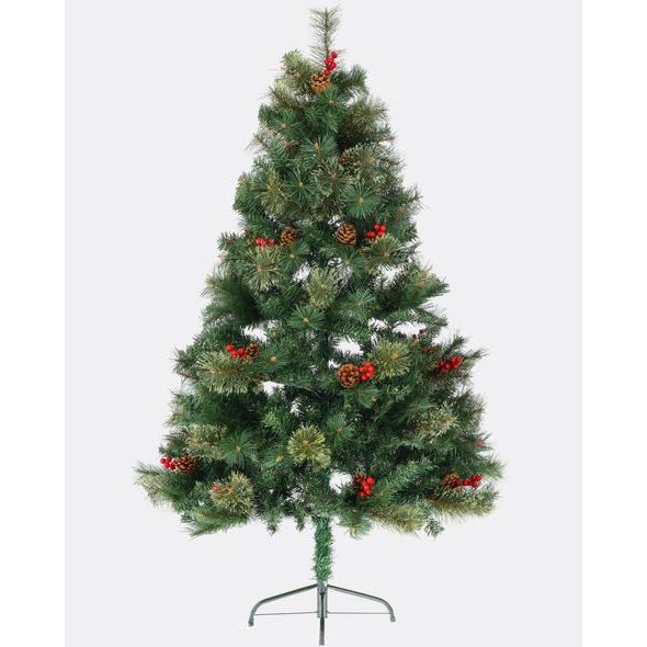 UMĚLÝ VÁNOČNÍ STROMEK JEDLE ŠVÉDSKÁ S OZDOBAMI