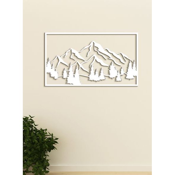 Dřevěná nástěnná malba Majestátní hory