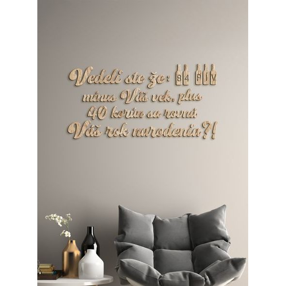 Vtipný drevený nápis na stenu PIVO