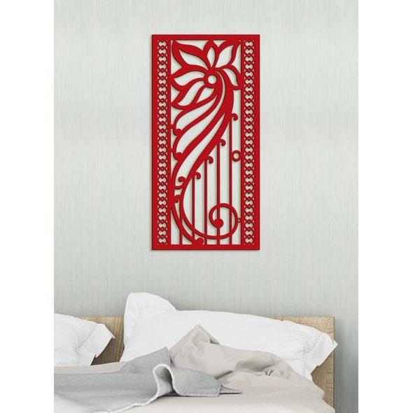 Dřevěná květinová mandala na zeď