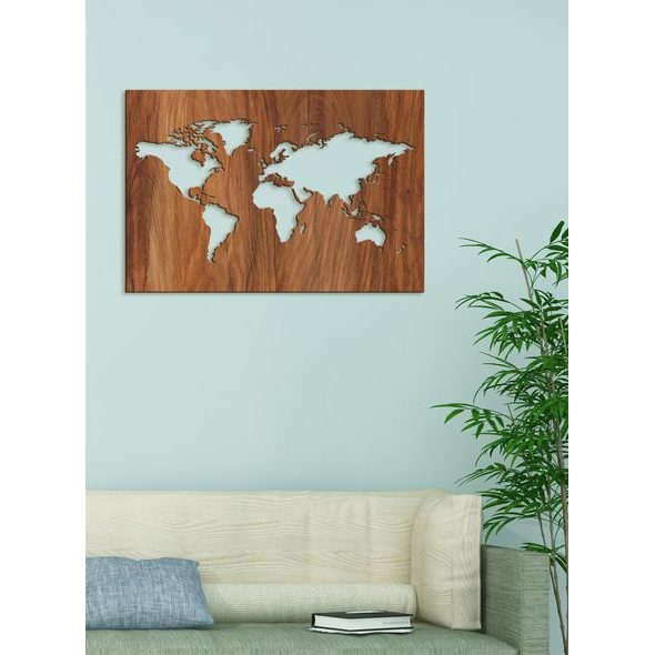 Dřevěné nástěnné umění Mapa světa