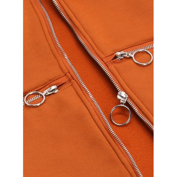 Tehlová dlhá dámska mikina