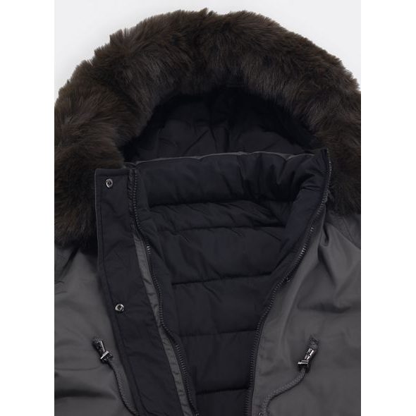 Dámská oboustranná bunda tmavě zeleno-černá