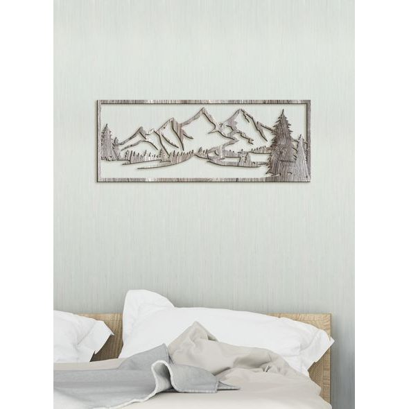 Dřevěný obraz hory