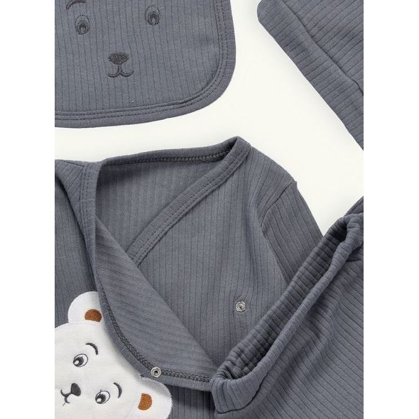 Kojenecká žebrovaná souprava MACKO šedá