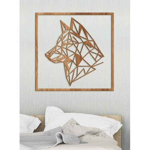 Dřevěný obraz Silueta vlka