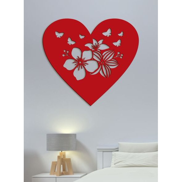 Drevený obraz Srdce plné motýľov