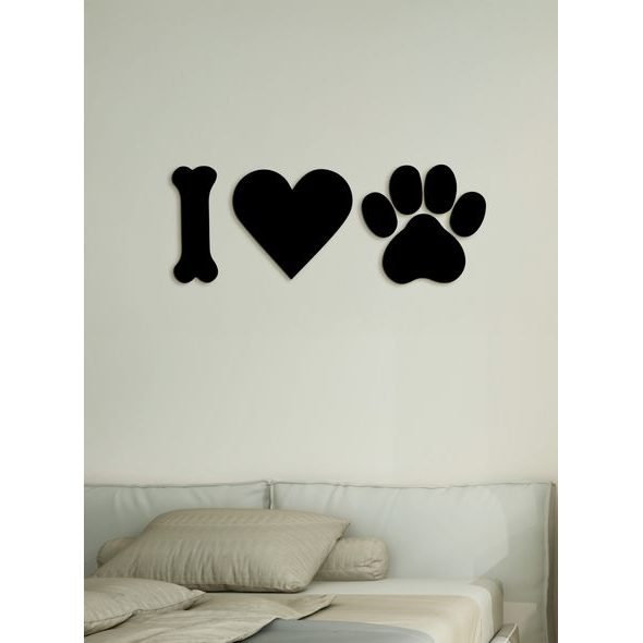 Drevený nápis "I ♥ DOG"