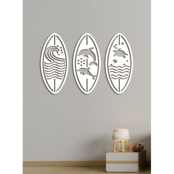 Třídílná nástěnná dekorace SEA