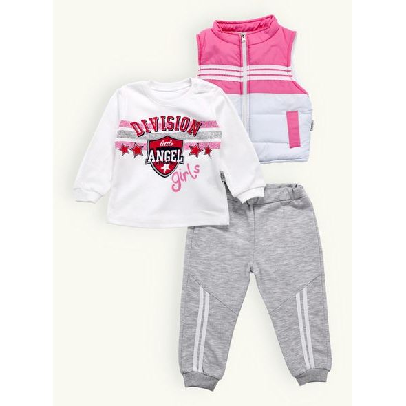 Detská športová súprava s vestou ružová