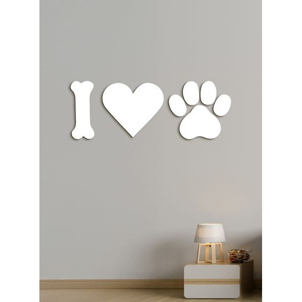 Drevený nápis "I ♥ DOG"