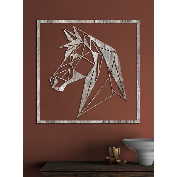 Dřevěný obrázek siluety koně