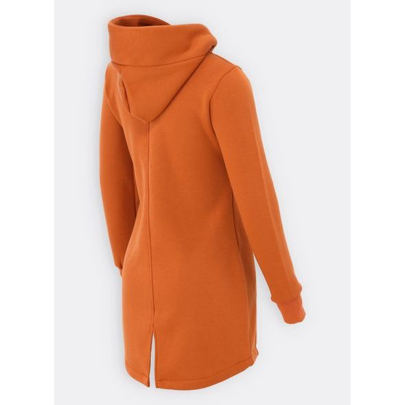 Tehlová predĺžená dámska mikina