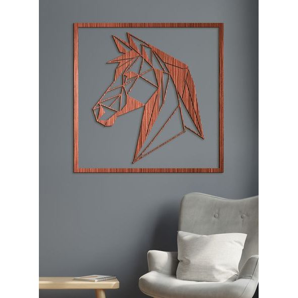 Dřevěný obrázek siluety koně