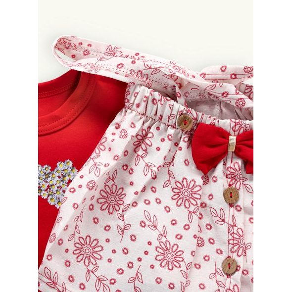 Dětská sukňová souprava SEDMIKRÁSKA červená