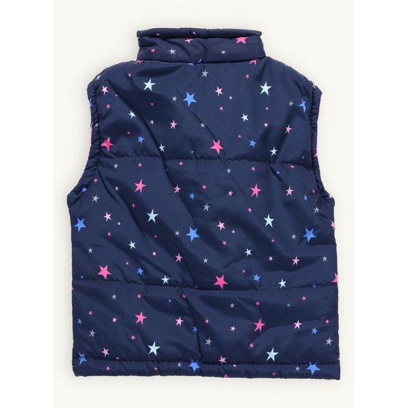 Dětská prošívaná vesta HVĚZDIČKY tmavě modrá