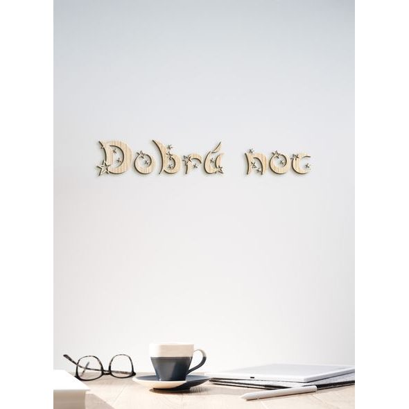 Drevený nápis "Dobrú noc"