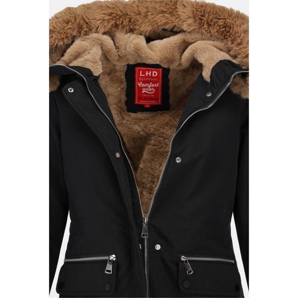 Dámska zimná bunda s kapucňou čierna