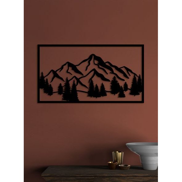 Dřevěný obraz Horská krajina