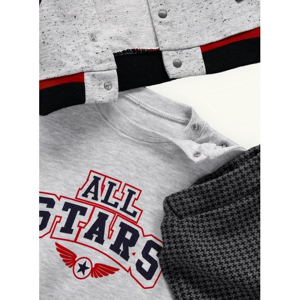 Dětská tepláková souprava HVIEZDA šedá-grafitová