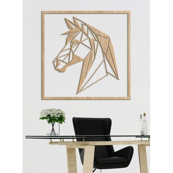 Dřevěný obrázek siluety koně