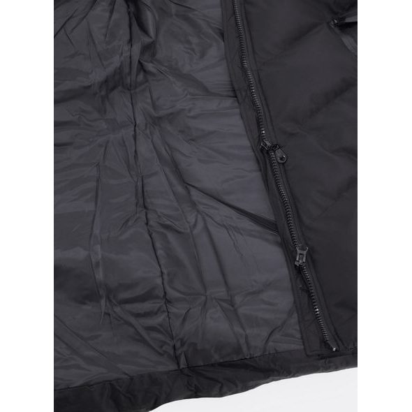 Dámská prošívaná bunda s kožešinou černá