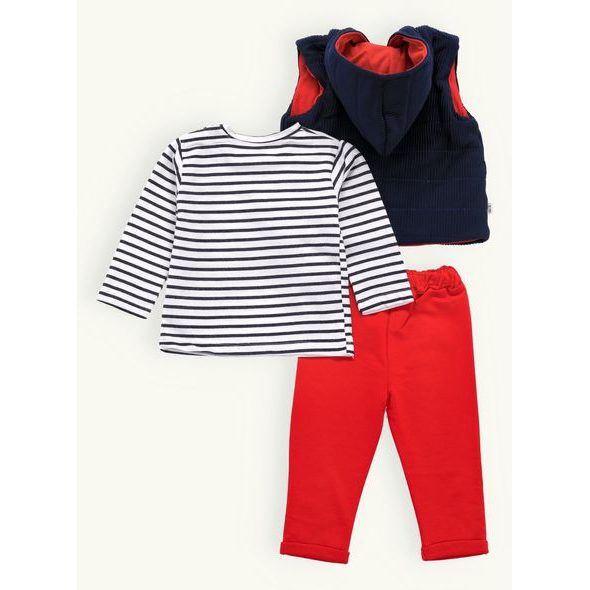 Detská suprava SRDCE červeno-tmavomodrá