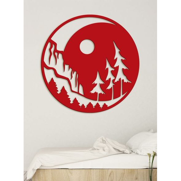 Dřevěná malba noční krajina