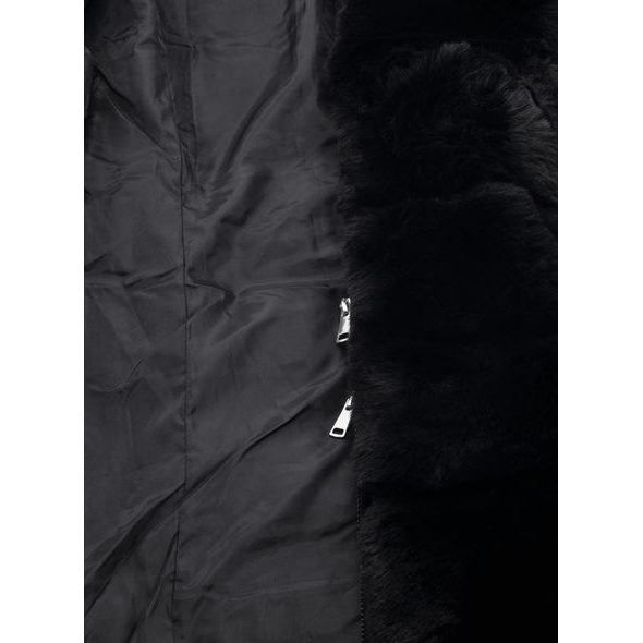 Dámská prošívaná bunda s páskem černá