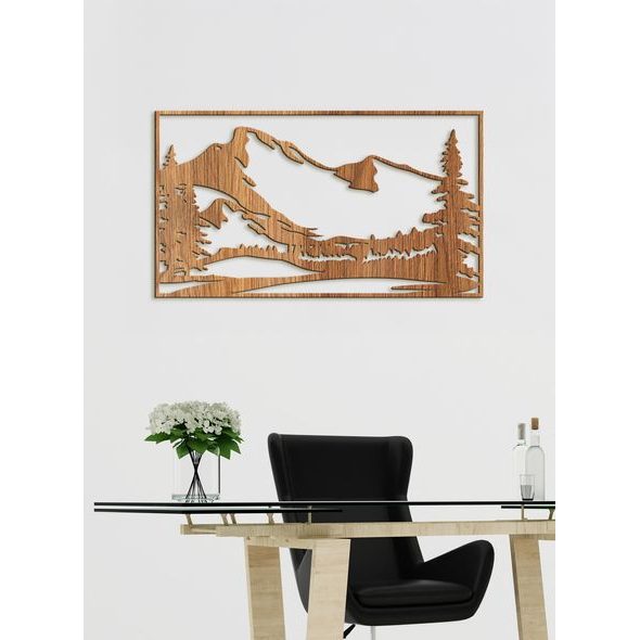 Dřevěný obraz ze dřeva Silueta hor