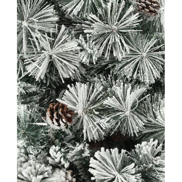 Umelý vianočný stromček Smaragdový rozmarín – Zasnežený so šiškami