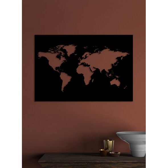 Dřevěné nástěnné umění Mapa světa