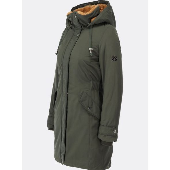 Zateplená dámska zimná bunda tmavozelená