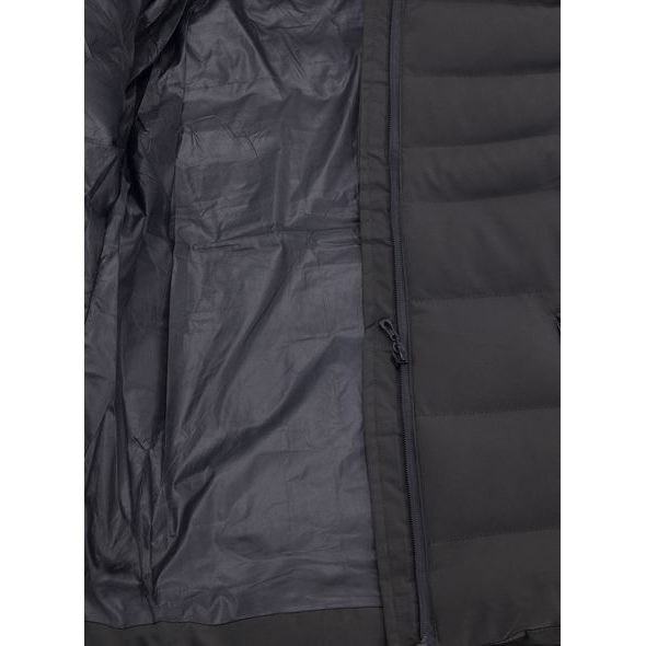 Dámská prošívaná bunda s kožešinou tmavě zelená