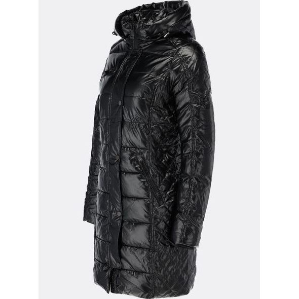 Dlouhá dámská prošívaná bunda černá