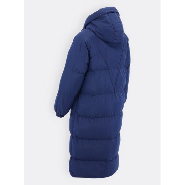 Dámska dlhá  zimná bunda s kapucňou tmavomodrá