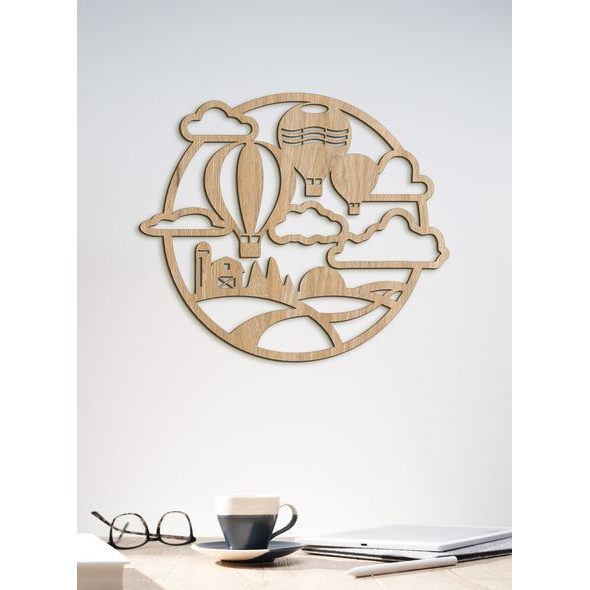 Dřevěný nástěnný obraz Balon Flight