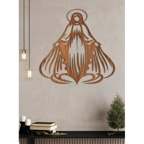 Dřevěný obrázek Panny Marie