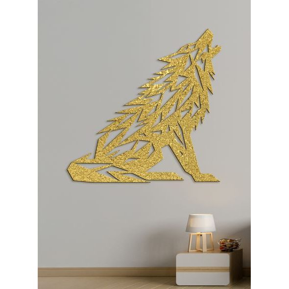 Dřevěný obraz Vytí vlka