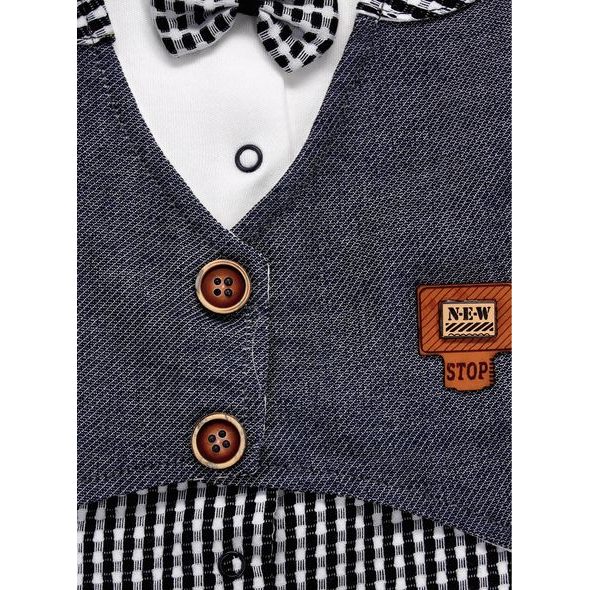 Novorodenecké body s  čiapočkou tmavomodré