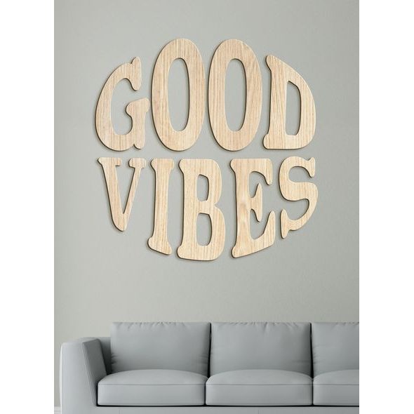 Drevený nápis "GOOD VIBES"