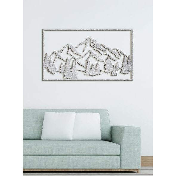 Dřevěná nástěnná malba Majestátní hory